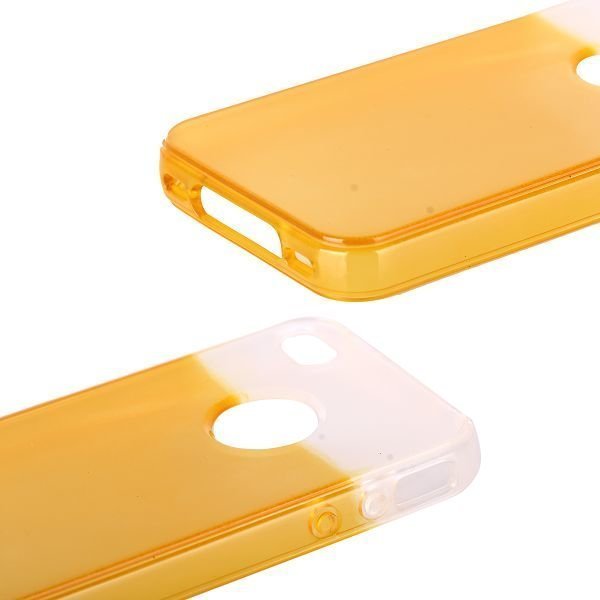 Twincolors Valkoinen Keltainen Iphone 4 / 4s Silikonikuori