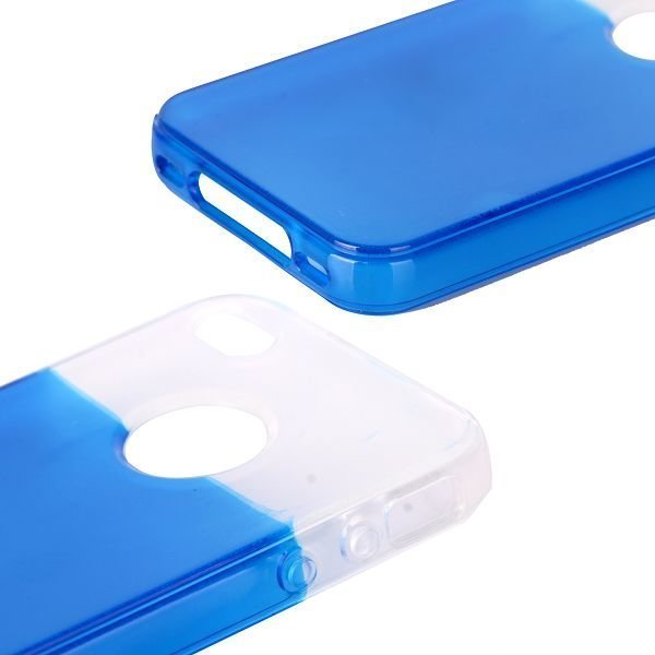 Twincolors Valkoinen Sininen Iphone 4 / 4s Silikonikuori