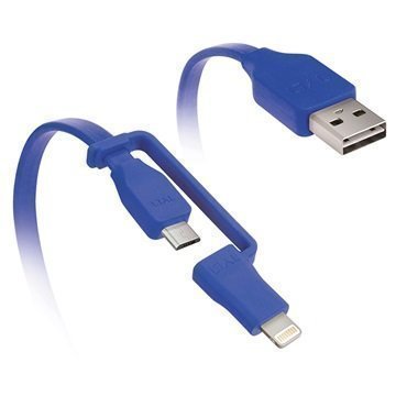 Tylt Flyp-Duo Käännettävä USB Lataus- & Synkronisointikaapeli 30cm Sininen