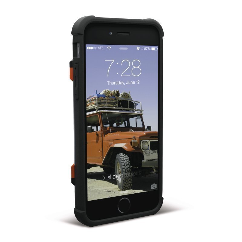 UAG Urban Armor Gear Trooper Card Case kestävä suojakotelo iPhone 7 / 6 / 6S Musta-oranssi