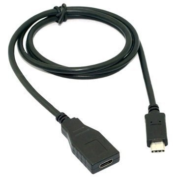 USB 3.1 Type-C / USB 3.1 Type-C Jatkokaapeli Musta