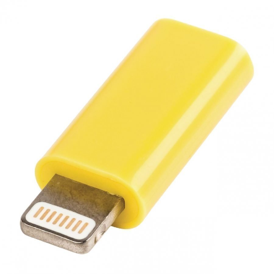 USB Lightning sovitin Lightning uros USB Micro B naaras keltainen