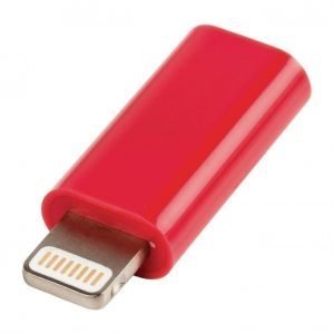 USB Lightning sovitin Lightning uros USB Micro B naaras punainen