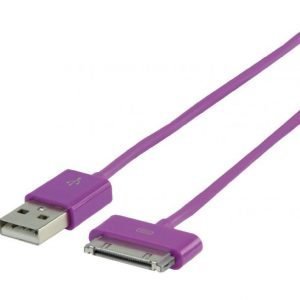 USB synkronointi- ja latauskaapeli 30-napainen telakka uros USB A uros 2 00 m lila