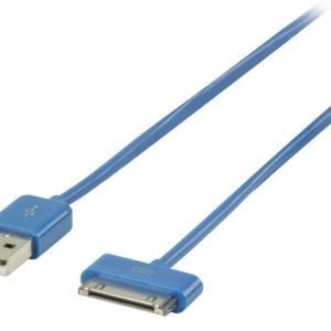 USB synkronointi- ja latauskaapeli 30-napainen telakka uros USB A uros 2 00 m sininen