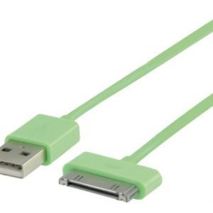 USB synkronointi- ja latauskaapeli 30-napainen telakka uros USB A uros 2 00 m vihreä