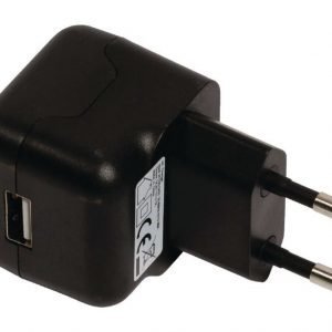 USB-vaihtovirtalaturi USB A naaras vaihtovirtaliitäntä musta