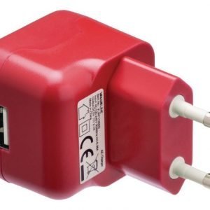 USB-vaihtovirtalaturi USB A naaras vaihtovirtaliitäntä punainen