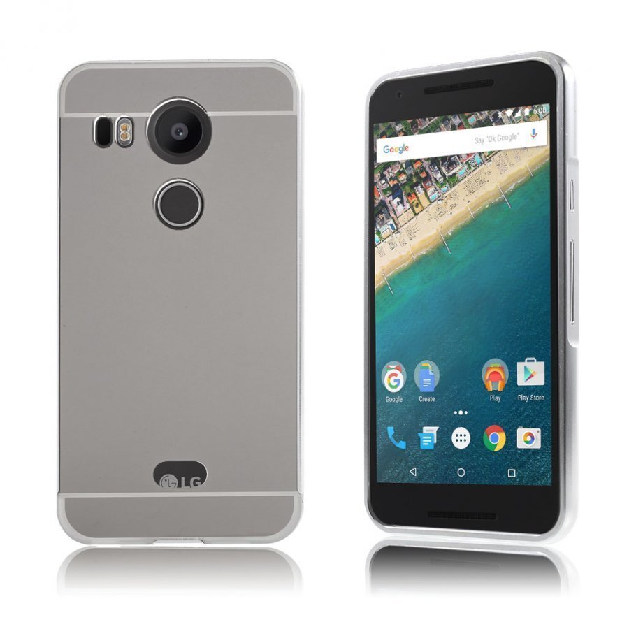 Ulrich Google Nexus 5v Metallikehys Kuori Hopea