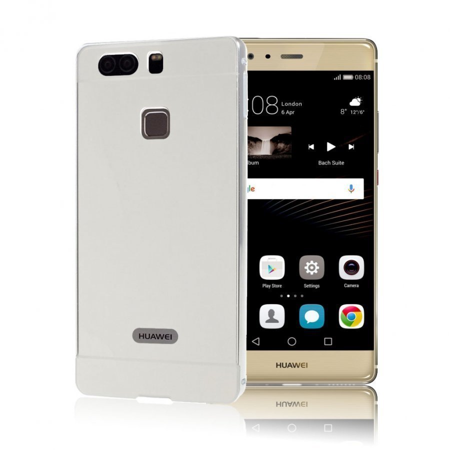 Ulrich Huawei P9 Plus Alumiini Seos Kehys Kuori Hopea