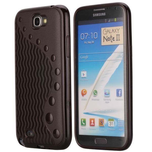 Uniline Tummanruskea Samsung Galaxy Note 2 Silikonikuori