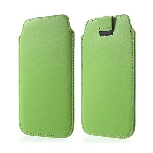 Universal Leather Pull-Up Pussi For Smartphone 14.5 X 8cm Vihreä