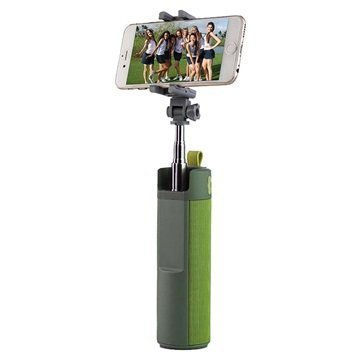 Universal Selfie Stick / Bluetooth Speaker & Power Bank Green
