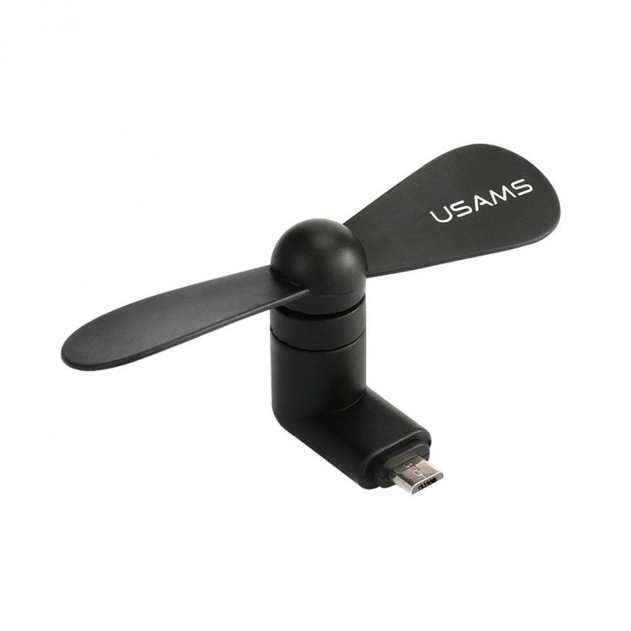 Usams Micro Usb Mini Tuuletin Älypuhelimille Musta