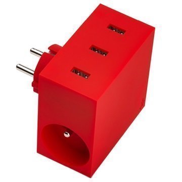 Usbepower Hide Power Hub Charger Red