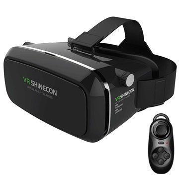 VR Shinecon Virtuaalitodellisuuslasit 3D & Bluetooth-Kaukolaukaisin Musta