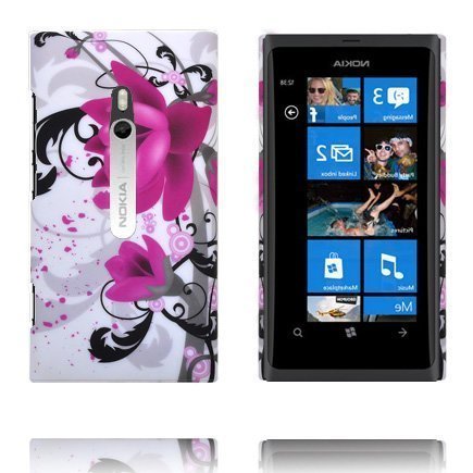 Valentine Big Camera Kaksi Violettia Kukkaa Nokia Lumia 800 Suojakuori