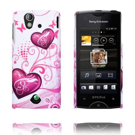 Valentine Kaksi Violettia Sydäntä Sony Ericsson Xperia Ray Suojakuori