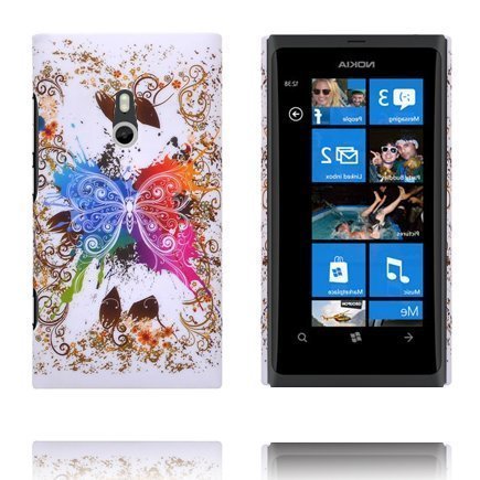 Valentine Keskitetty Värikäs Perhonen Nokia Lumia 800 Suojakuori