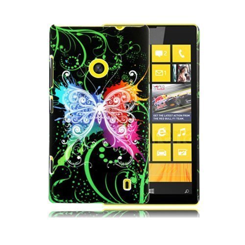Valentine Musta Perhonen Nokia Lumia 520 Suojakuori