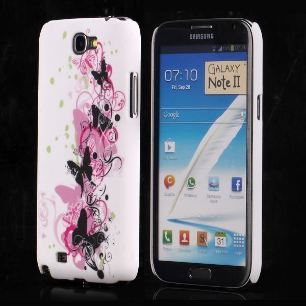 Valentine Mustat Perhoset Samsung Galaxy Note 2 Suojakuori
