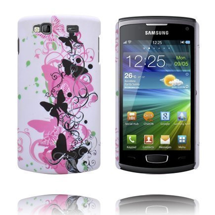 Valentine Mustat Perhoset Samsung Wave 3 Suojakuori