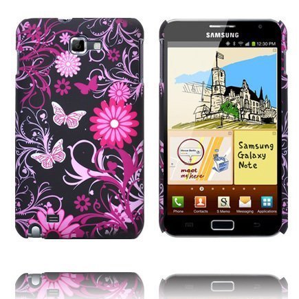 Valentine Pinkit Perhoset Samsung Galaxy Note Suojakuori