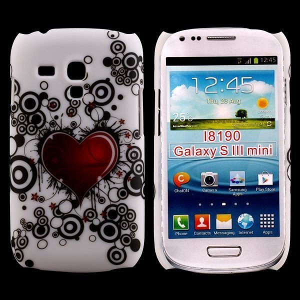 Valentine Punainen Sydän Mustat Ympyrät Samsung Galaxy S3 Mini Suojakuori