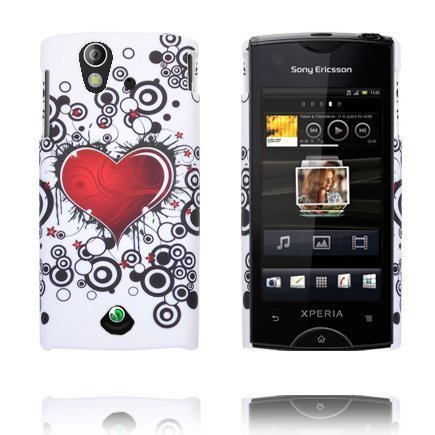 Valentine Punainen Sydän Mustat Ympyrät Sony Ericsson Xperia Ray Suojakuori