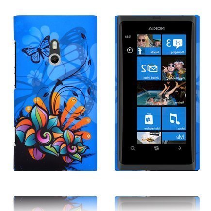 Valentine Sininen Taivas Taiteellinen Kukka Nokia Lumia 800 Suojakuori