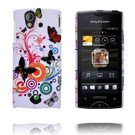 Valentine Värikkäät Ympyrät & Perhonen Sony Ericsson Xperia Ray Suojakuori