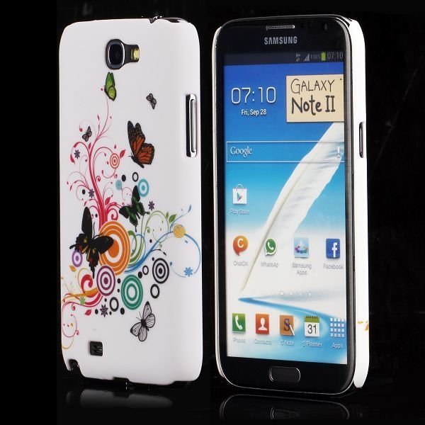 Valentine Värikkäät Ympyrät & Perhoset Samsung Galaxy Note 2 Suojakuori