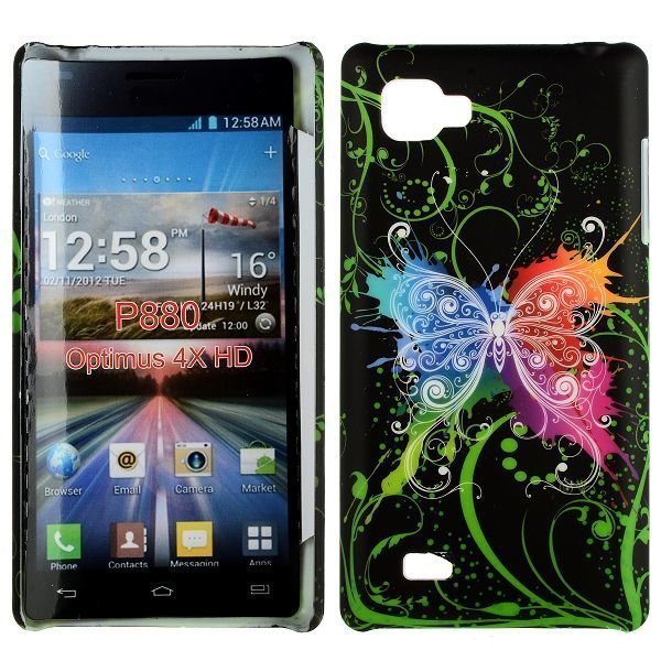 Valentine Värikäs Perhonen Musta Lg Optimus 4x Hd Suojakuori