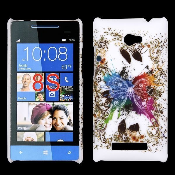 Valentine Värikäs Perhonen Valkoinen Htc Windows Phone 8s Suojakuori
