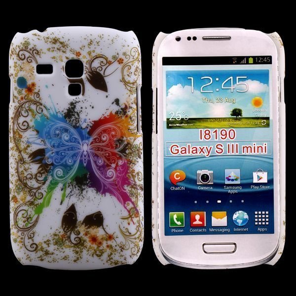 Valentine Värikäs Perhonen Valkoinen Samsung Galaxy S3 Mini Suojakuori