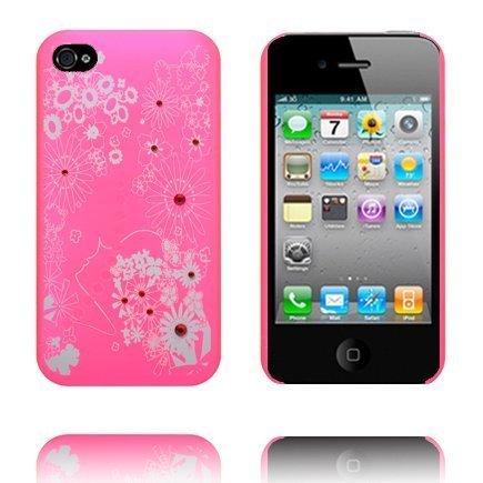 Valkoinen Flower Läpikuultava Matta Pinkki Iphone 4s Suojakuori