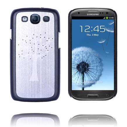 Valkoinen Puu Hopea Samsung Galaxy S3 Alumiininen Suojakuori