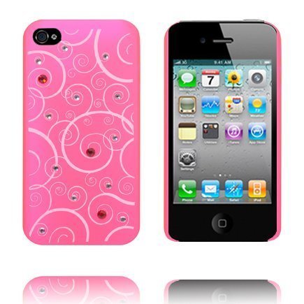 Valkoiset Spiralit Läpikuultava Matta Pinkki Iphone 4s Suojakuori