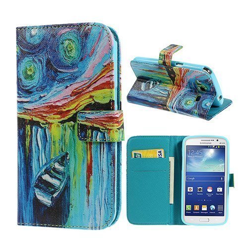 Van Gogh Tähtitaivas & Vene Samsung Galaxy Grand 2 Nahkakotelo