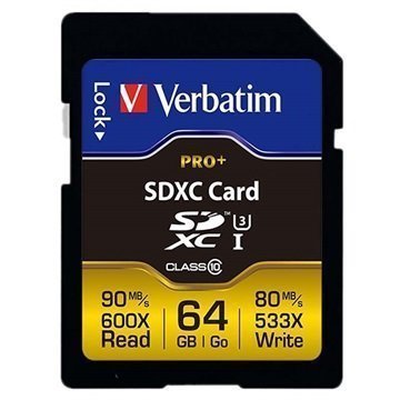 Verbatim Pro+ SDXC Muistikortti 64Gt