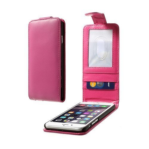 Vertical Kuuma Pinkki Iphone 6 Nahkakotelo