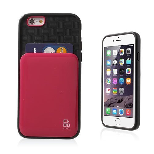 Verus Kuuma Pinkki Iphone 6 Card Holder Suojakuori