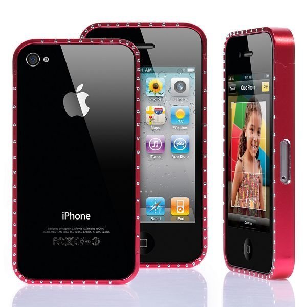 Victoria Diamonds Punainen Bling Iphone 4 / 4s Alumiininen Suojakehys