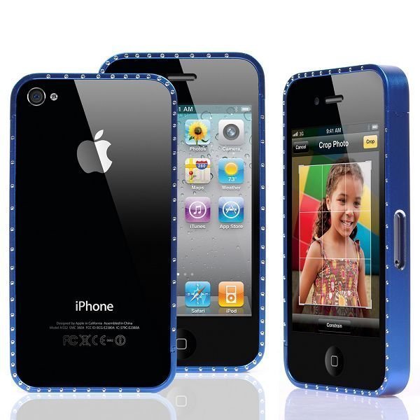 Victoria Diamonds Sininen Bling Iphone 4 / 4s Alumiininen Suojakehys