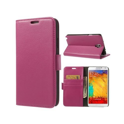Wall Street Kuuma Pinkki Samsung Galaxy Note 3 Neo Nahkakotelo