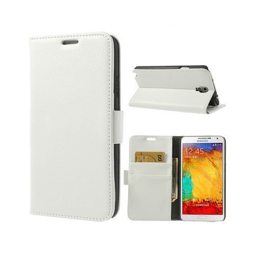 Wall Street Valkoinen Samsung Galaxy Note 3 Neo Nahkakotelo