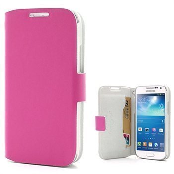 Wallet Nahkakotelo Samsung Galaxy S4 Mini I9190 I9192 I9195 Kuuma Pinkki