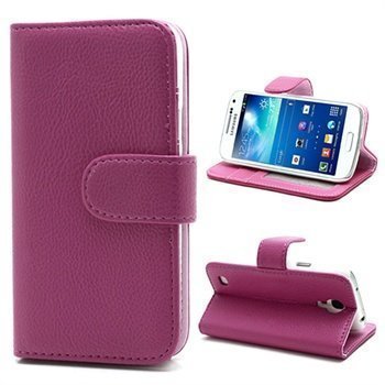 Wallet Nahkakotelo Samsung Galaxy S4 Mini I9190 I9192 I9195 Kuuma Pinkki
