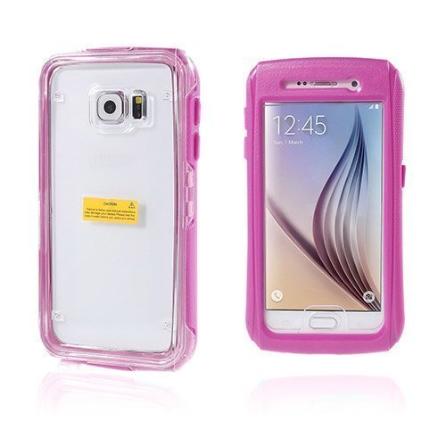 Water Samsung Galaxy S6 Vedenkestävä Suojakuori Kuuma Pinkki