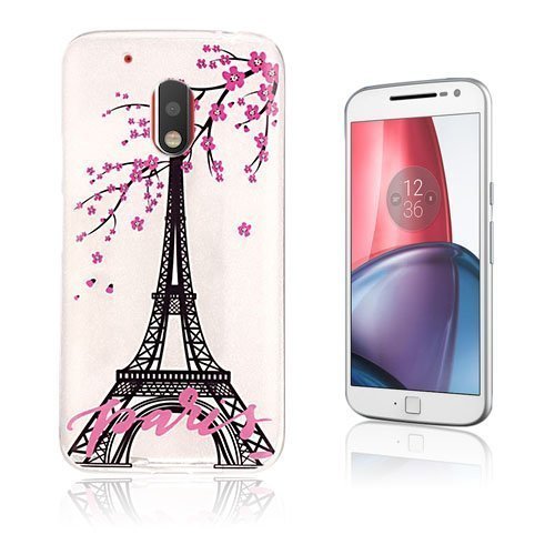 Westergaard Motorola Moto G4 / G4 Plus Erittäin Kirkas Takakuori Eiffel Torni Ja Luumupuu